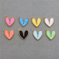 Colgantes de acrílico de la aleación de Zinc , con Acrílico, Corazón, chapado en oro KC, unisexo, más colores para la opción, 18x15x3mm, aproximado 100PCs/Bolsa, Vendido por Bolsa