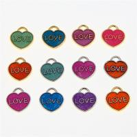 Zinc Alloy Enamel Pendants, Heart, plated, Unisex Approx 