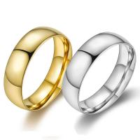 Anillos para Pareja, acero inoxidable 316L, chapado, Joyería & unisexo & diverso tamaño para la opción, más colores para la opción, 6mm, Vendido por UD