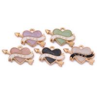 Zinc Alloy Enamel Pendants, Heart, plated, DIY 