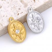 Rhinestone Stainless Steel Pendants, 304 Stainless Steel, Vacuum Ion Plating, DIY & with rhinestone 