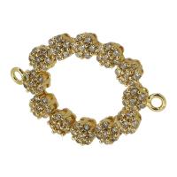 Cubic Zirconia Micro Pave Brass Connector, real gold plated, micro pave cubic zirconia, gold Approx 2mm 