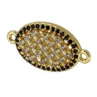 Cubic Zirconia Micro Pave Brass Connector, real gold plated, micro pave cubic zirconia, gold Approx 1mm 