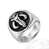 Titan Stahl Fingerring, Titanstahl, plattiert, unisex & verschiedene Größen vorhanden, keine, verkauft von PC