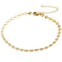 Stainless Steel Chain Bracelets, 304 Stainless Steel, Flower, real gold plated, Korean style & for woman Approx 6-8 Inch 