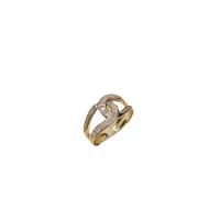 Cubic Zirconia Micro Pave Brass Finger Ring, gold color plated, Adjustable & micro pave cubic zirconia & for woman 