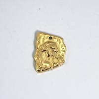 Edelstahl Anhänger, 304 Edelstahl, poliert, DIY, goldfarben, 23.7x17.5mm, verkauft von PC