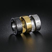 Titan Stahl Fingerring, Titanstahl, Vakuum-Ionen-Beschichtung, Modeschmuck & unisex & verschiedene Größen vorhanden, keine, verkauft von PC