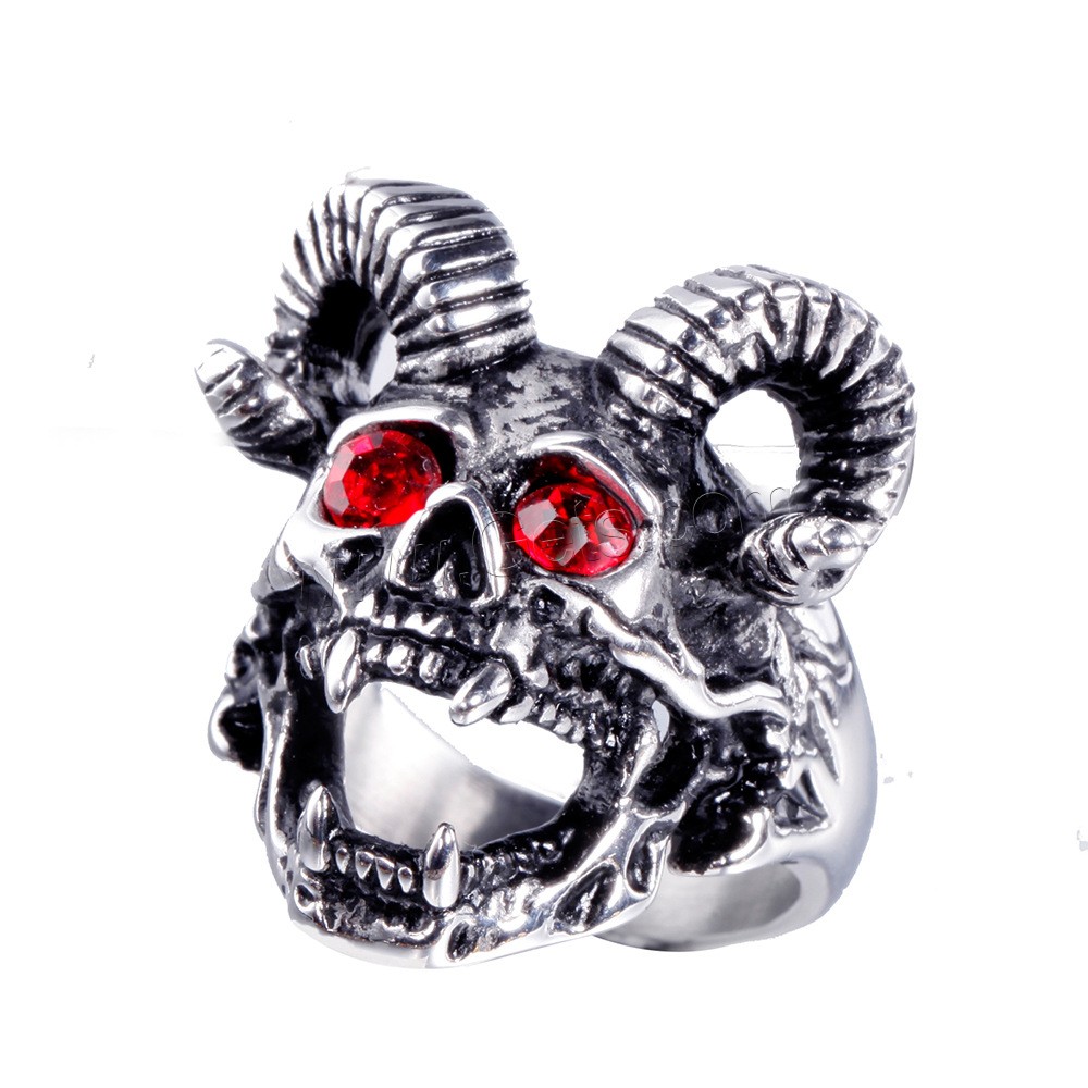 acero inoxidable anillo, Calavera, chapado, diverso tamaño para la opción & para hombre, más colores para la opción, Vendido por UD