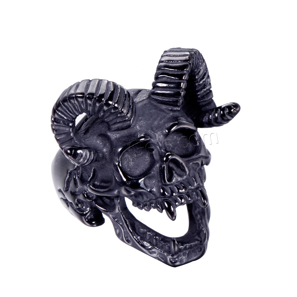 acero inoxidable anillo, Calavera, chapado, diverso tamaño para la opción & para hombre, más colores para la opción, Vendido por UD