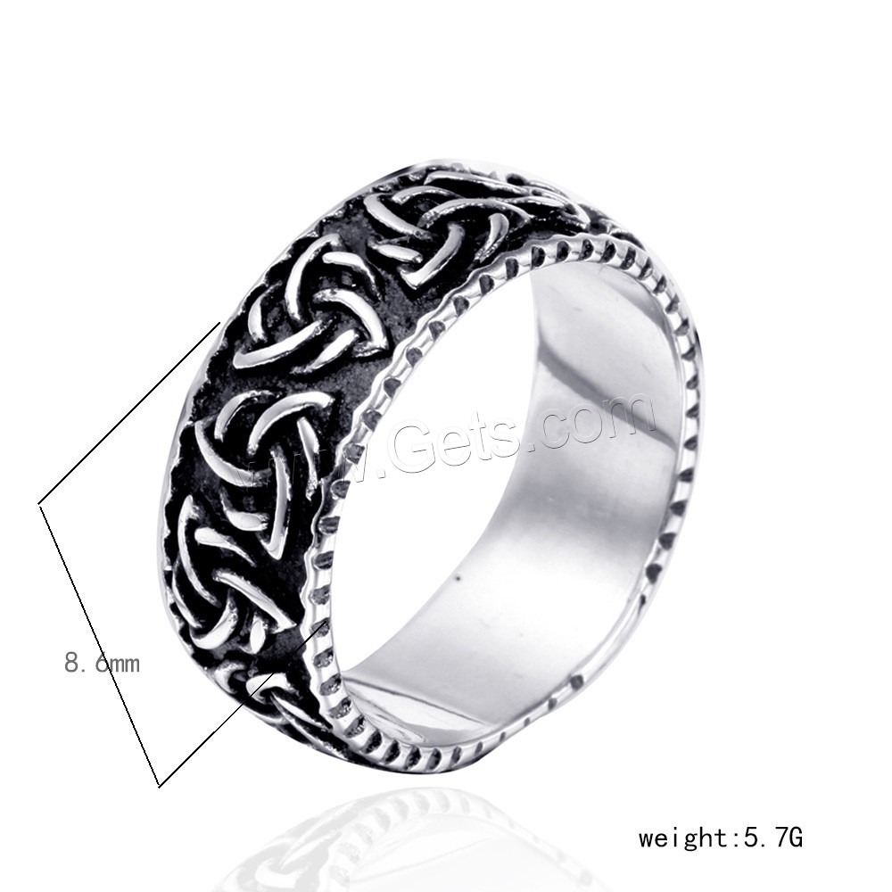 Partículas de acero anillo, pulido, diverso tamaño para la opción & diferentes estilos para la opción & para hombre, color original, Vendido por UD