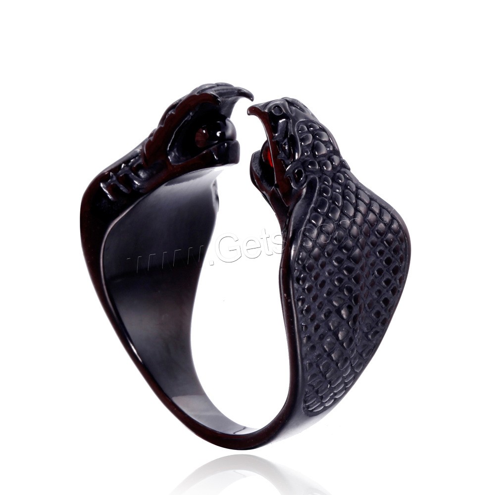 Acier titane Cuff Bague, avec pierre gemme, serpent, Placage, normes différentes pour le choix & pour homme, plus de couleurs à choisir, Vendu par PC