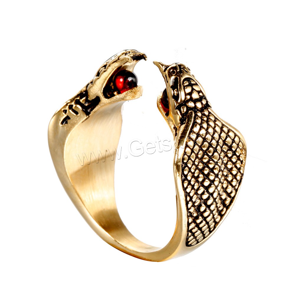 Acier titane Cuff Bague, avec pierre gemme, serpent, Placage, normes différentes pour le choix & pour homme, plus de couleurs à choisir, Vendu par PC