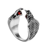 Partículas de acero Anillo de dedo Cuff, con Piedras preciosas, Serpiente, chapado, diverso tamaño para la opción & para hombre, más colores para la opción, Vendido por UD