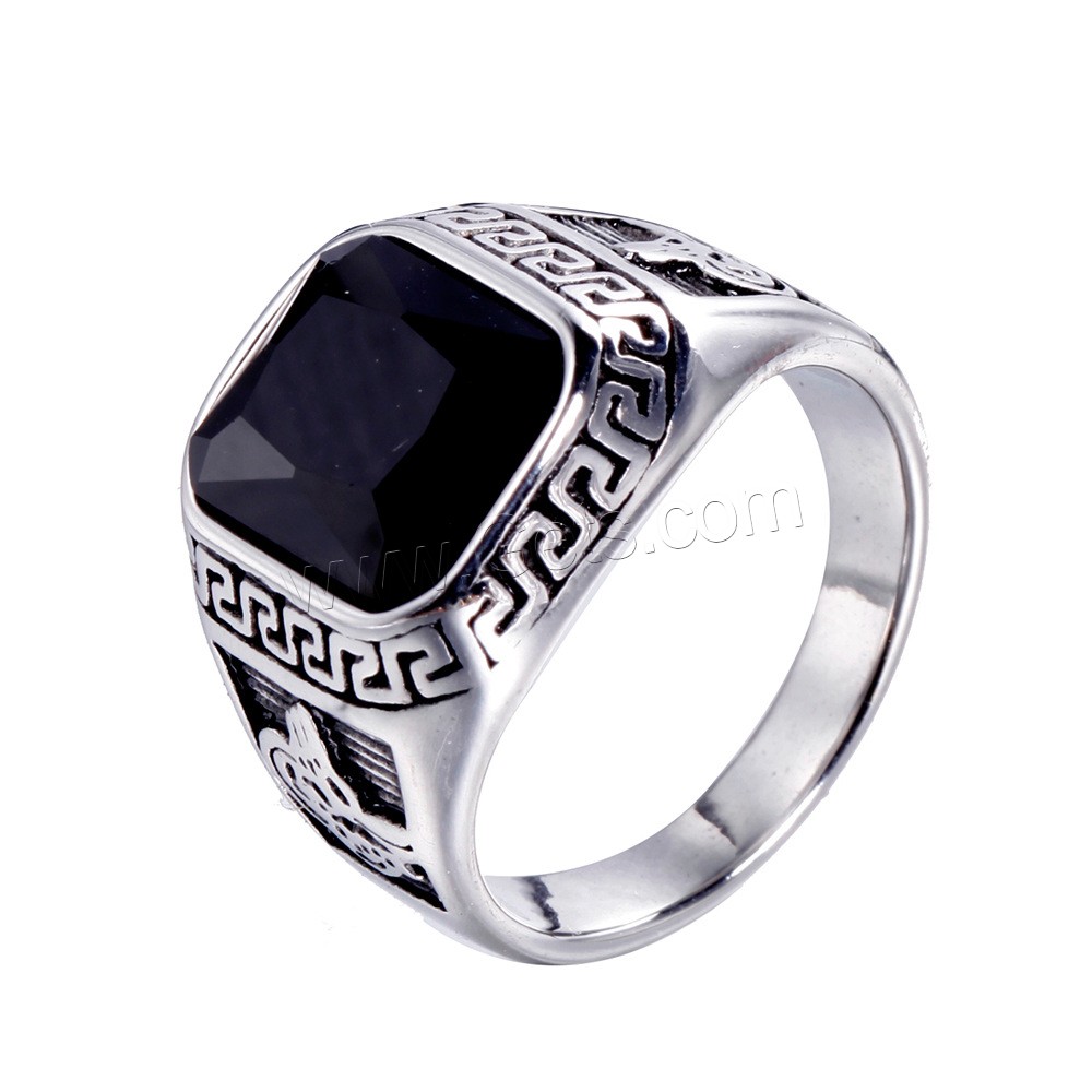 Acier titane bague, avec zircon cubique, Placage, normes différentes pour le choix & pour homme, plus de couleurs à choisir, Vendu par PC