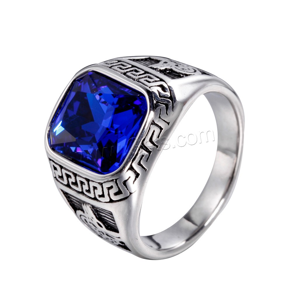 Acier titane bague, avec zircon cubique, Placage, normes différentes pour le choix & pour homme, plus de couleurs à choisir, Vendu par PC