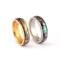 Titan Stahl Fingerring, Titanstahl, mit Muschel, plattiert, unisex & verschiedene Größen vorhanden, keine, verkauft von PC