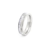 Titan Stahl Fingerring, Titanstahl, mit Weiße Muschel, unisex & verschiedene Größen vorhanden & Micro pave Zirkonia, 6mm, Größe:6-11, verkauft von PC