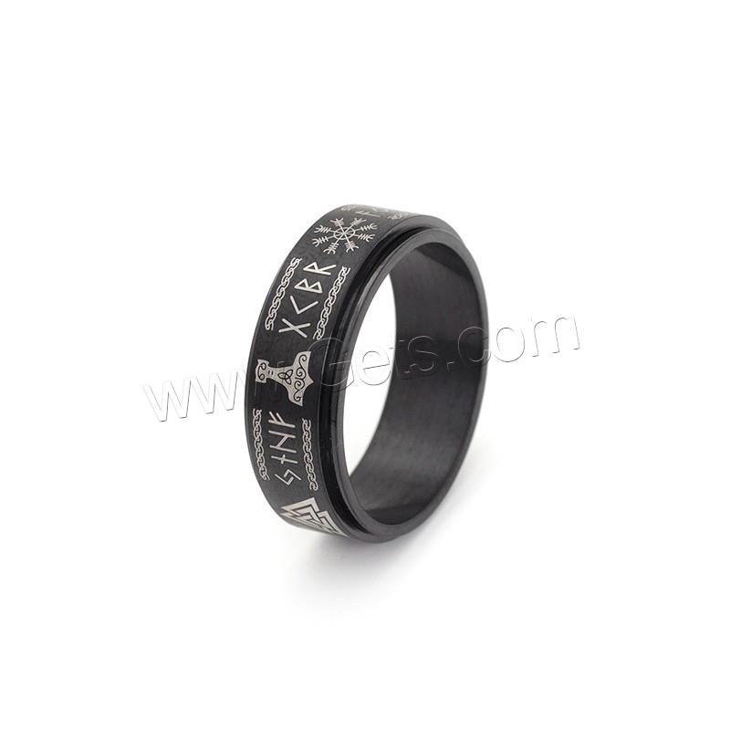 acero inoxidable 304 anillo, Recubrimiento iónico al vacío, rotativo & diverso tamaño para la opción & para hombre, más colores para la opción, 8mm, tamaño:7-12, Vendido por UD