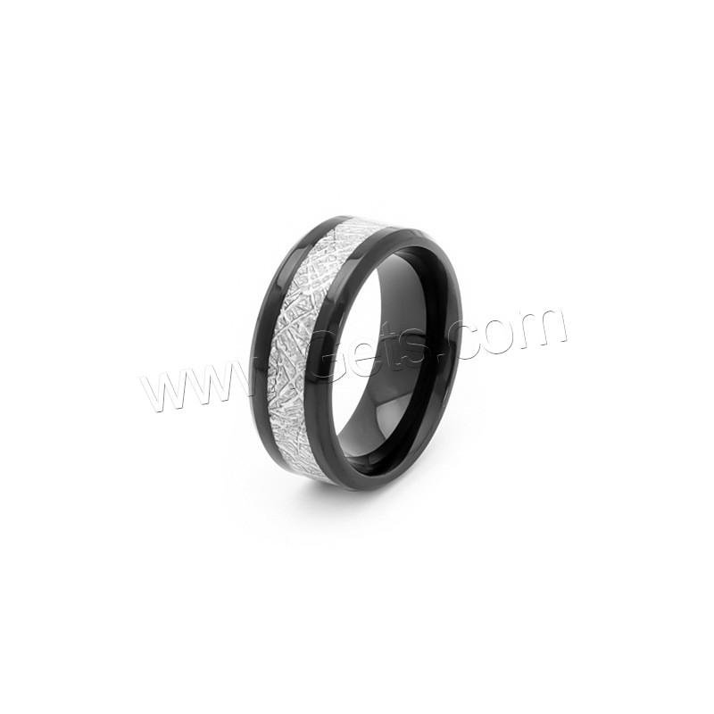 acero inoxidable 304 anillo, Recubrimiento iónico al vacío, diverso tamaño para la opción & para hombre & pegamento de gota, más colores para la opción, 8mm, tamaño:7-12, Vendido por UD