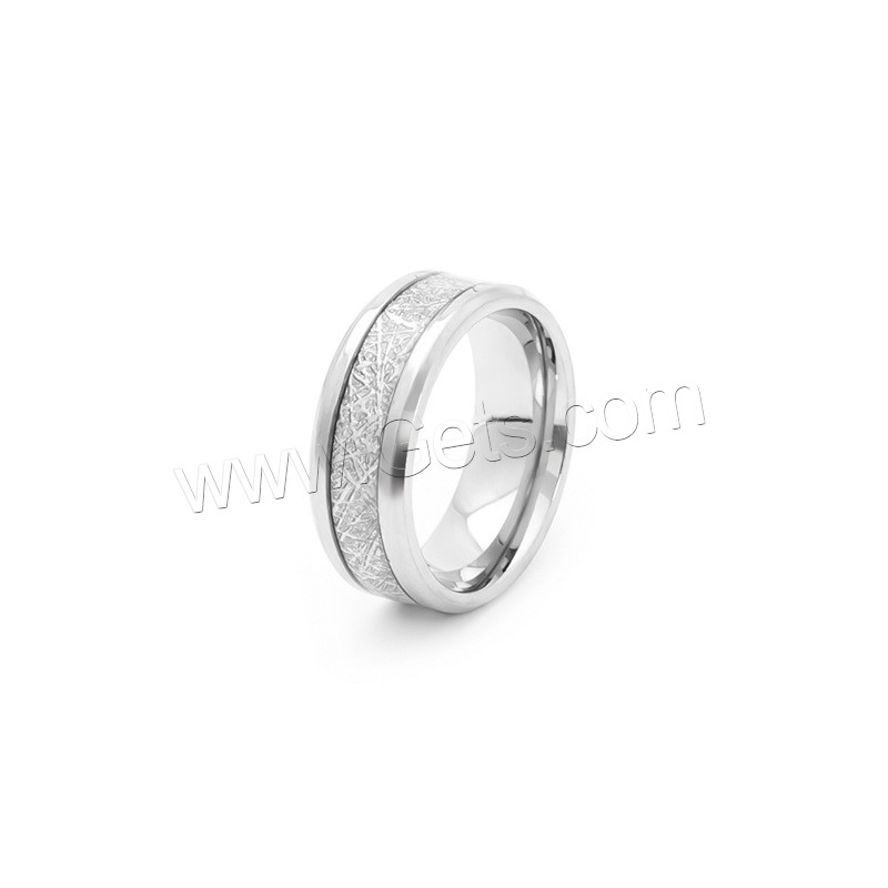 acero inoxidable 304 anillo, Recubrimiento iónico al vacío, diverso tamaño para la opción & para hombre & pegamento de gota, más colores para la opción, 8mm, tamaño:7-12, Vendido por UD