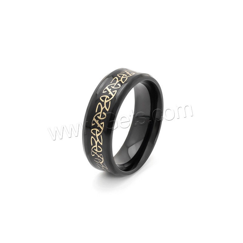 acero inoxidable 304 anillo, Recubrimiento iónico al vacío, diverso tamaño para la opción & para hombre, más colores para la opción, 8mm, tamaño:7-12, Vendido por UD