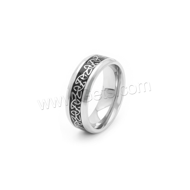 acero inoxidable 304 anillo, Recubrimiento iónico al vacío, diverso tamaño para la opción & para hombre, más colores para la opción, 8mm, tamaño:7-12, Vendido por UD