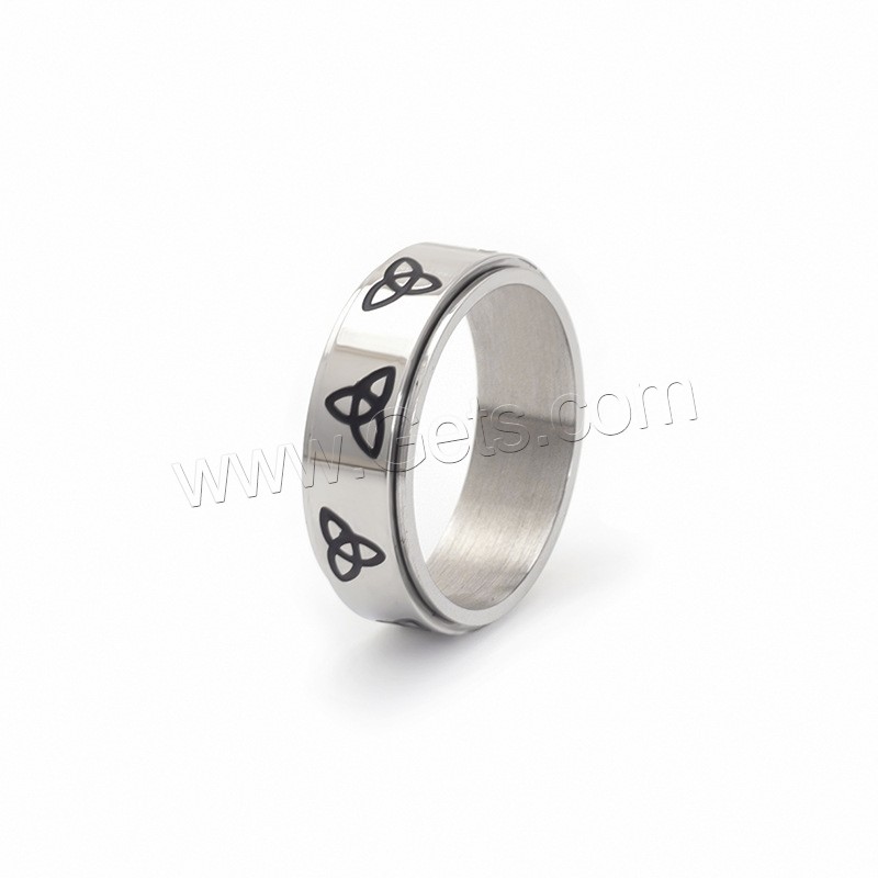 acero inoxidable 304 anillo, Recubrimiento iónico al vacío, rotativo & diverso tamaño para la opción & para hombre, más colores para la opción, 8mm, tamaño:7-12, Vendido por UD