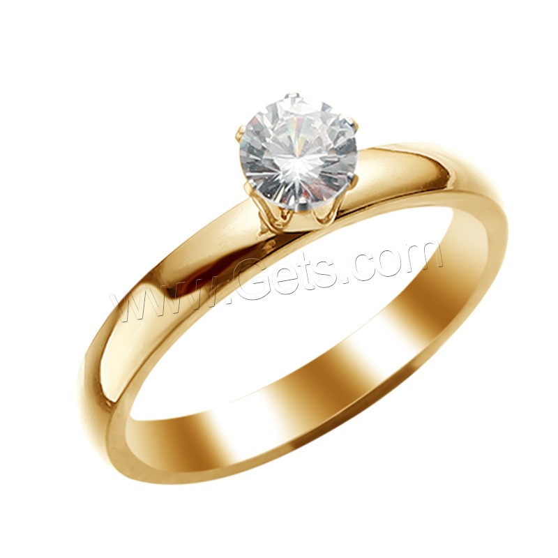 Bague en acier inoxydable , Acier inoxydable 304, Placage ionique sous vide, normes différentes pour le choix & pour femme & avec strass, plus de couleurs à choisir, 4mm, Taille:6-12, Vendu par PC