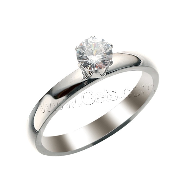 Bague en acier inoxydable , Acier inoxydable 304, Placage ionique sous vide, normes différentes pour le choix & pour femme & avec strass, plus de couleurs à choisir, 4mm, Taille:6-12, Vendu par PC