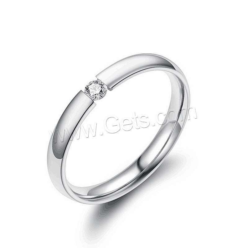 Bague en acier inoxydable , Acier inoxydable 304, Placage ionique sous vide, normes différentes pour le choix & pour femme & avec strass, plus de couleurs à choisir, Taille:6-9, Vendu par PC