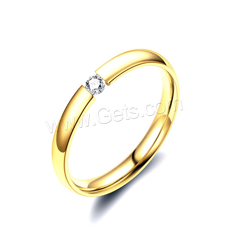 Bague en acier inoxydable , Acier inoxydable 304, Placage ionique sous vide, normes différentes pour le choix & pour femme & avec strass, plus de couleurs à choisir, Taille:6-9, Vendu par PC