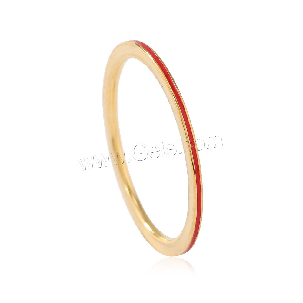 Émail Bague en Acier inoxydable , Acier inoxydable 304, Placage ionique sous vide, normes différentes pour le choix & pour femme & émail, plus de couleurs à choisir, Taille:5-10, Vendu par PC