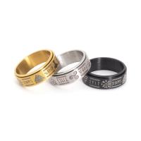 304 Edelstahl Fingerring, Vakuum-Ionen-Beschichtung, drehbare & verschiedene Größen vorhanden & für den Menschen, keine, 8mm, Größe:7-12, verkauft von PC