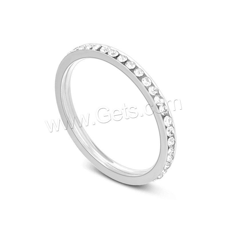 Strass Edelstahl Fingerring, 304 Edelstahl, Vakuum-Ionen-Beschichtung, unisex & verschiedene Größen vorhanden & mit Strass, keine, Größe:5-9, verkauft von PC