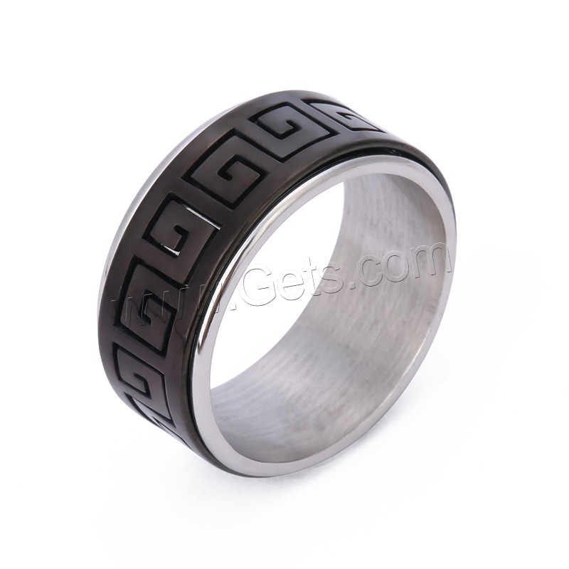 Edelstahl Fingerring, 304 Edelstahl, Geometrisches Muster, Vakuum-Ionen-Beschichtung, drehbare & unisex & verschiedene Größen vorhanden, keine, Größe:6-11, verkauft von PC