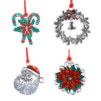 Christmas Hanging Decoration, Zinc Alloy, platinum color plated, Christmas Design & enamel, 5*5cm,6*6.2cm,5.3*5.8cm 