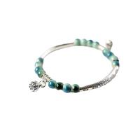 Bracelet d'émail en alliage de zinc, avec porcelaine, Placage de couleur platine, élastique & pour femme, plus de couleurs à choisir Environ 14-20 cm, Vendu par PC