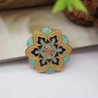 El esmalte Broche, aleación de zinc, chapado en color dorado, para mujer, 30mm, Vendido por UD