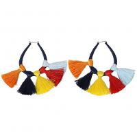 Fashion Tassel Earring, Zinc Alloy, with Polyester Yarns, fashion jewelry & for woman 