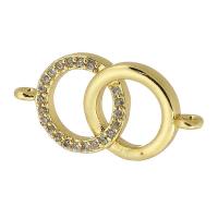 Cubic Zirconia Micro Pave Brass Connector, real gold plated, micro pave cubic zirconia, gold Approx 0.5mm 