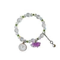 Pulseras de cristal de Murano, aleación de zinc, con Cristal de murano, elástico & para mujer & esmalte, más colores para la opción, longitud:aproximado 14-20 cm, Vendido por UD