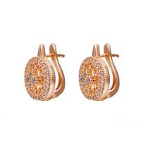 Cubic Zirconia Micro Pave Brass Earring, plated, fashion jewelry & micro pave cubic zirconia & for woman 14mm 