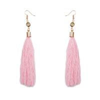 Fashion Tassel Earring, Zinc Alloy, with Polyester Yarns, gold color plated, fashion jewelry & for woman 