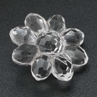 Acrylic Shank Button, Flower, DIY, clear Approx 2mm 