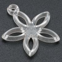 Transparent Acrylic Pendants, Flower, DIY & hollow, clear Approx 1mm 