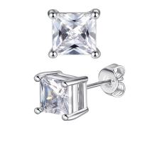 Stainless Steel Cubic Zirconia Stud Earring, 304 Stainless Steel, plated, Unisex & with cubic zirconia 6mm 