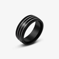 Titan Stahl Fingerring, Titanstahl, Modeschmuck & unisex & verschiedene Größen vorhanden, schwarz, 8mm, verkauft von PC