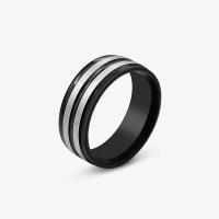 Titan Stahl Fingerring, Titanstahl, poliert, Modeschmuck & unisex & verschiedene Größen vorhanden, schwarz, 8mm, verkauft von PC