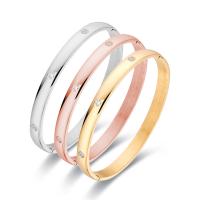 Titanium Steel Bangle, Donut, Vacuum Ion Plating, fashion jewelry & for woman & with rhinestone Inner Approx 